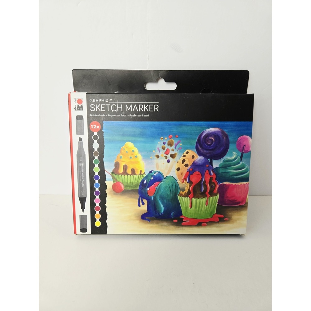 Graphix Marabu Sketch Markers set of 12 NEW